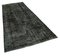 Black Anatolian  Antique Hand Knotted Overdyed Runner Rug 2