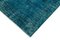 Turquoise Anatolian  Decorative Hand Knotted Overdyed Runner Rug 4