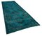 Tapis de Couloir Oriental Turquoise Antique Noué à la Main 2