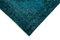 Turquoise Oriental Antique Hand Knotted Overdyed Runner Rug 4