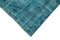 Turquoise Oriental Wool Hand Knotted Overdyed Runner Rug, Image 4