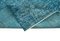 Turquoise Oriental Wool Hand Knotted Overdyed Runner Rug, Image 6