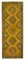 Yellow Oriental Low Pile Hand Knotted Overdyed Runner Rug 1