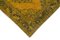 Yellow Oriental Low Pile Hand Knotted Overdyed Runner Rug 4