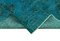 Turquoise Oriental Decorative Hand Knotted Overdyed Runner Rug 6