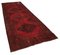 Red Oriental Traditional Hand Knotted Overdyed Runner Rug 2