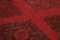 Alfombra de pasillo oriental oriental tejida roja sobreteñida, Imagen 5
