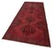 Red Anatolian  Antique Hand Knotted Overdyed Runner Rug 3