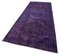 Purple Anatolian  Antique Hand Knotted Overdyed Runner Rug 3