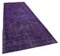Purple Anatolian  Antique Hand Knotted Overdyed Runner Rug 2