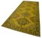 Anatolischer gelber handgeknüpfter Vintage Teppich in Überfärbung 3