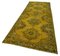 Yellow Anatolian  Traditional Hand Knotted Overdyed Runner Rug 3