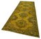 Yellow Anatolian  Traditional Hand Knotted Overdyed Runner Rug, Image 3