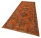 Orange Oriental Antique Hand Knotted Overdyed Runner Rug 3