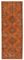 Oranger Antiker Handgeknüpfter Oriented Läufer Teppich 1