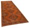 Orange Oriental Antique Hand Knotted Overdyed Runner Rug 2