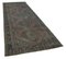 Grey Oriental Wool Hand Knotted Overdyed Runner Rug 2