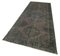 Grey Oriental Wool Hand Knotted Overdyed Runner Rug, Image 3