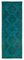 Alfombra de pasillo turquesa turquesa decorativa hecha a mano sobreteñida, Imagen 1