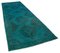 Turquoise Turkish Decorative Handmade Overdyed Runner Rug, Image 2