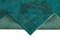 Alfombra de pasillo turquesa turquesa decorativa hecha a mano sobreteñida, Imagen 6