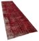 Roter anatolischer antiker Handgeknüpfter Überfärbter Läufer Teppich 2