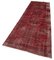 Red Anatolian  Antique Hand Knotted Overdyed Runner Rug 3