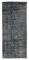 Grey Anatolian  Low Pile Hand Knotted Overdyed Runner Rug 1