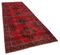 Vintage Anatolian Red Hand Knotted Overdyed Runner Rug 2