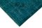 Turquoise Oriental Antique Hand Knotted Overdyed Runner Rug 4