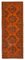 Orange Oriental Low Pile Hand Knotted Overdyed Runner Rug, Image 1