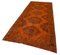 Orange Oriental Low Pile Hand Knotted Overdyed Runner Rug 3