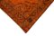 Orange Oriental Low Pile Hand Knotted Overdyed Runner Rug 4