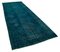 Vintage Turquoise Oriental Hand Knotted Overdyed Runner Rug 2
