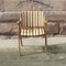 Vintage Scandinavian Style Armchair with Striped Upholstery, Image 1