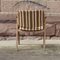 Vintage Scandinavian Style Armchair with Striped Upholstery 2
