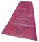 Pink Turkish Wool Handmade Overdyed Runner Rug, Image 3