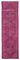 Alfombra de pasillo turquesa rosada hecha a mano de lana sobreteñida, Imagen 1