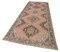 Beige Anatolian  Low Pile Hand Knotted Vintage Runner Rug 3