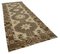 Beige Anatolian  Antique Hand Knotted Vintage Runner Rug 2