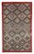 Türkischer Roter Handgeknüpfter Vintage Teppich aus Wolle 1