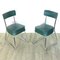 Industrial Steel Tube Chairs with Green Covers, 1950s, Set of 2, Image 1