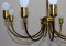 10-Armed Brass Hanging Lamp, 1950s, Image 5