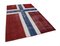 Anatolian Hand Knotted Wool Vintage Flag Carpet 3