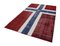 Anatolian Hand Knotted Wool Vintage Flag Carpet 2