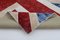 Tappeto da bandiera vintage in lana fatta a mano, Anatolia, Immagine 5