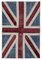 Turkish Hand Knotted Wool Vintage Flag Carpet, Image 1