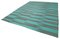 Türkisfarbener anatolischer handgewebter Flatwave Kilim Teppich aus Wolle 3