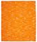 Orangener Anatolischer Handgewebter Flatwave Kilim Teppich aus Wolle 1