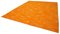 Orangener Anatolischer Handgewebter Flatwave Kilim Teppich aus Wolle 3